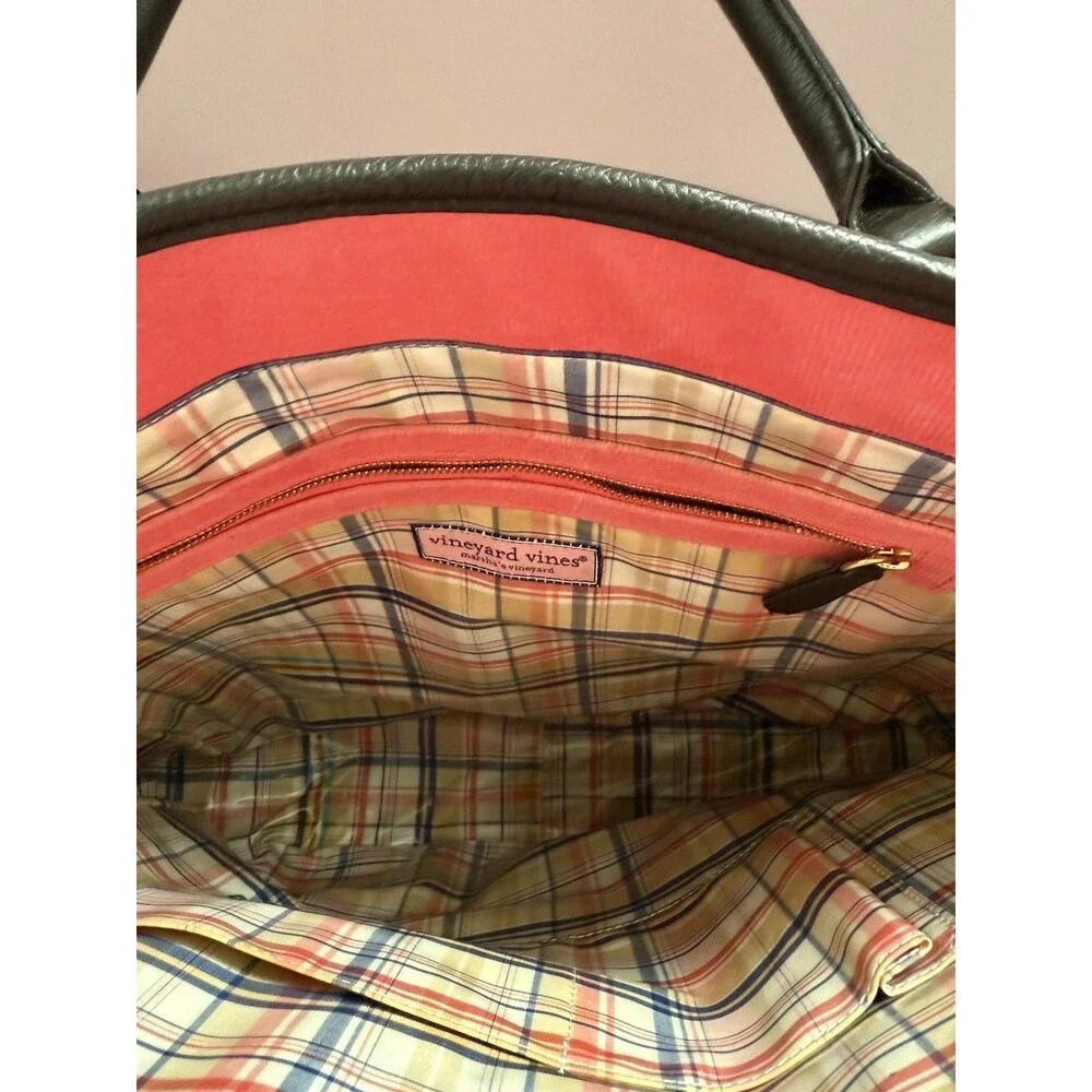 Vineyard Vines Large Pink Corduroy Tote Bag Diaper Bag Vinyl Lined 14